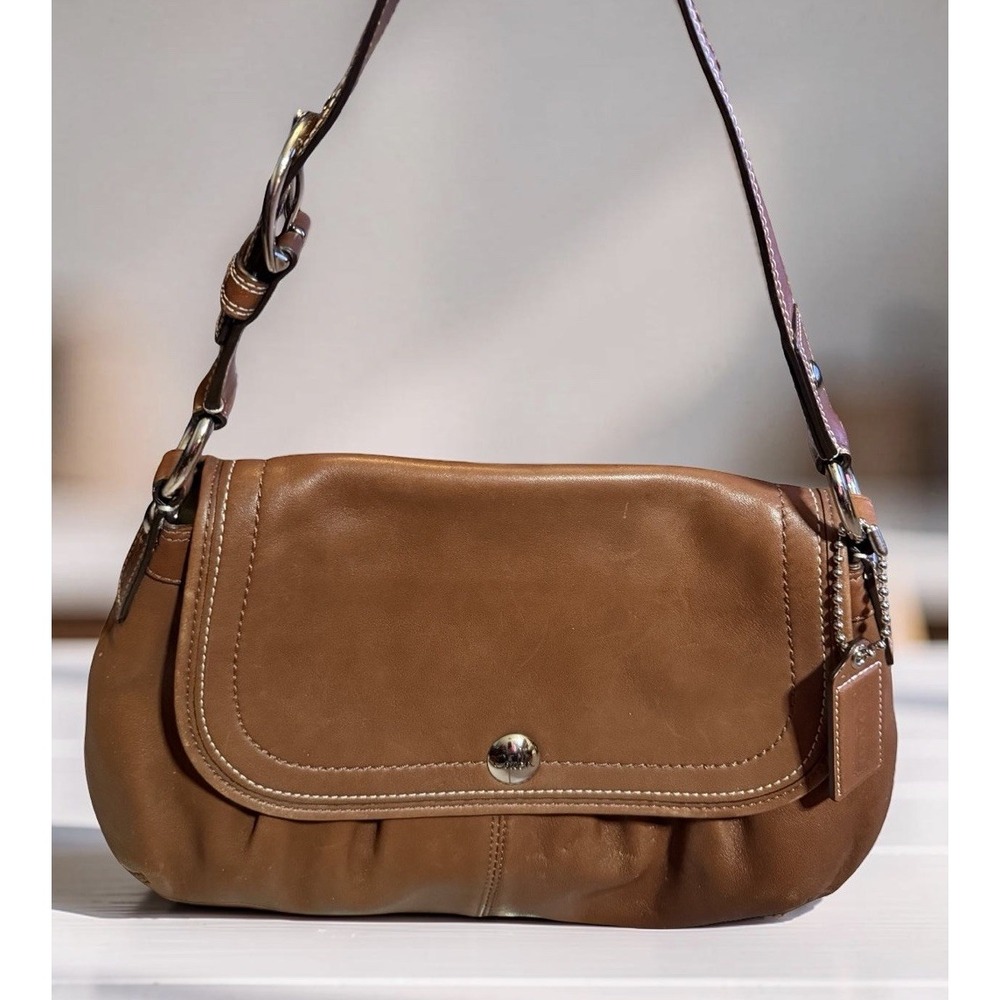 COACH Y2K VTG SOHO Chestnut Brown Pleated Medium Shoulder Bag Lk Nw Condition